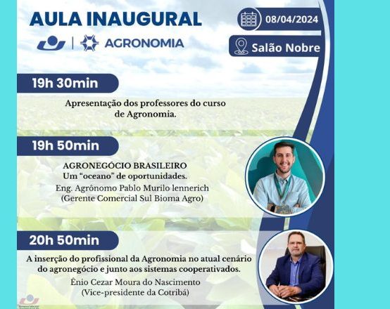 AULA INAUGURAL DO CURSO DE AGRONOMIA