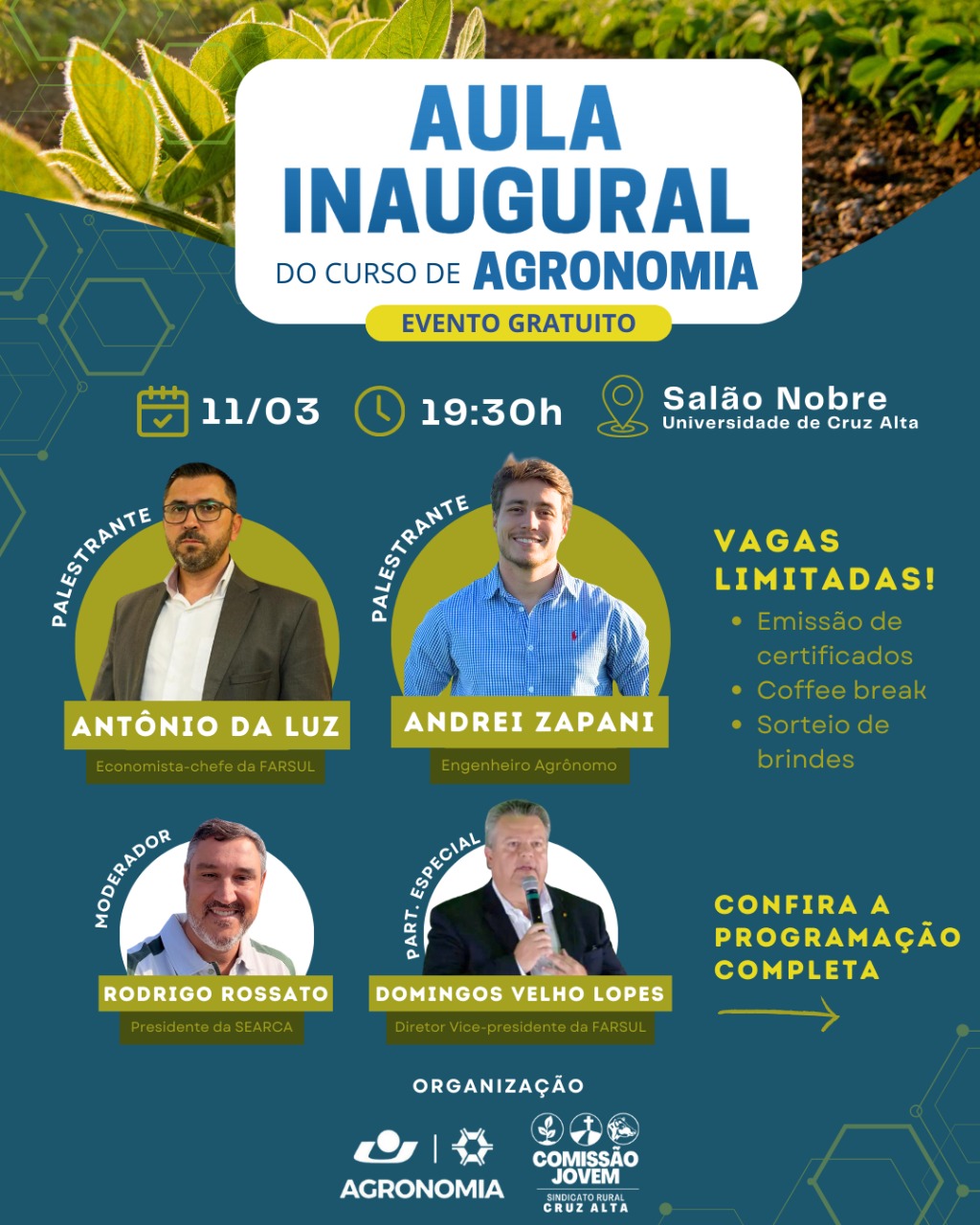 AULA INAUGURAL DO CURSO DE AGRONOMIA | UNICRUZ | Universidade de Cruz Alta